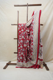 Red HBP Cotton Saree - SRRCS2635