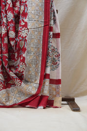 Red HBP Cotton Saree - SRRCS2635