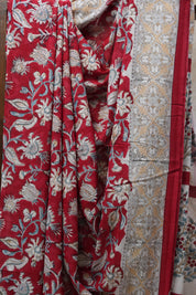 Red HBP Cotton Saree - SRRCS2635