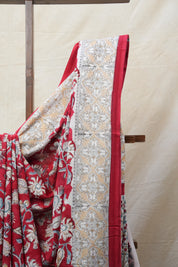 Red HBP Cotton Saree - SRRCS2635