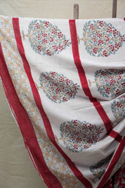 Red HBP Cotton Saree - SRRCS2635