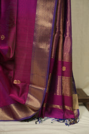Dual Tone Magenta Maheshwari Saree - SRDTMMS1323