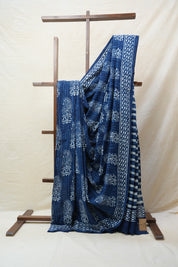 Indigo HBP Cotton Saree - SRICS2630
