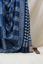 Indigo HBP Cotton Saree - SRICS2630
