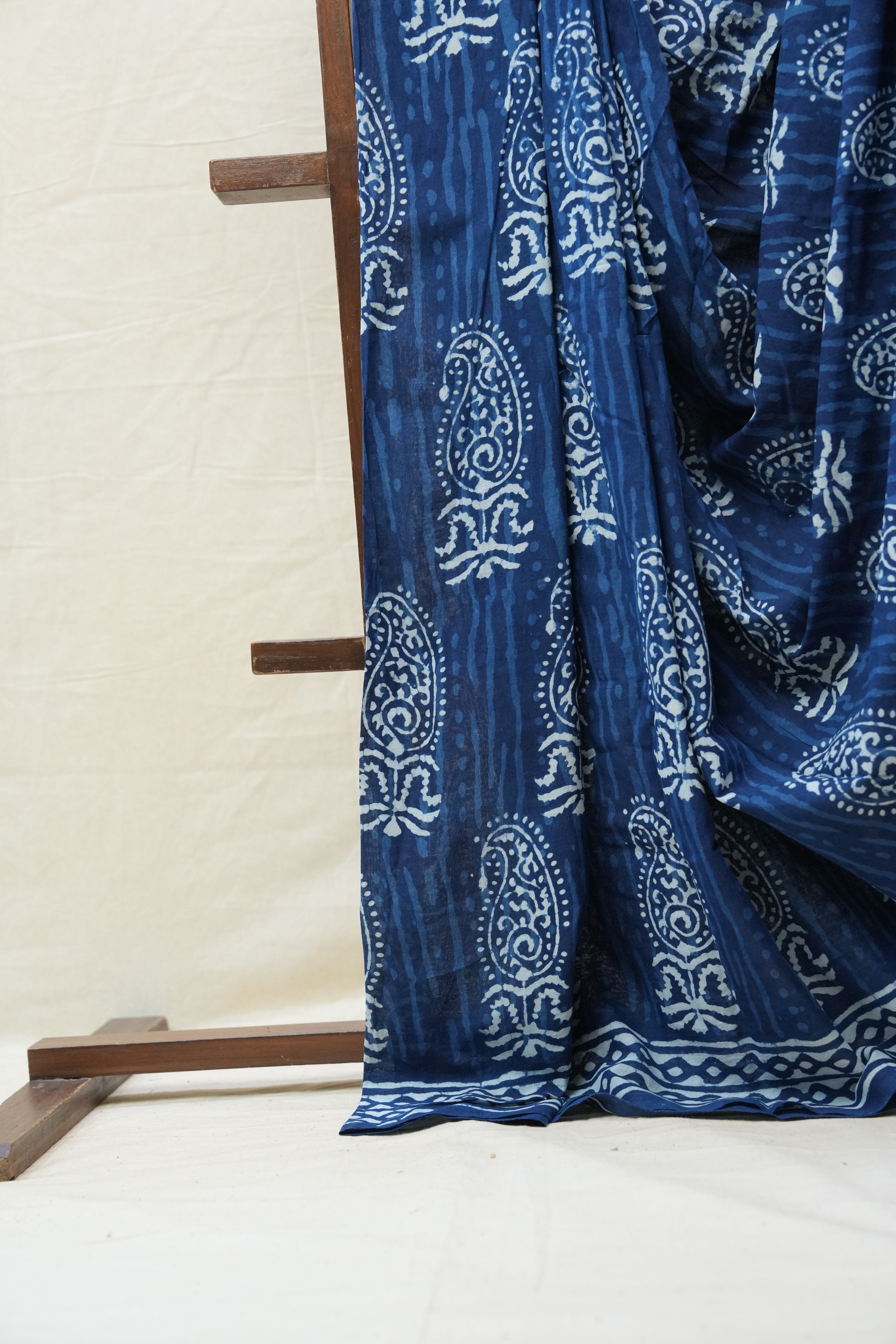 Indigo HBP Cotton Saree - SRICS2630