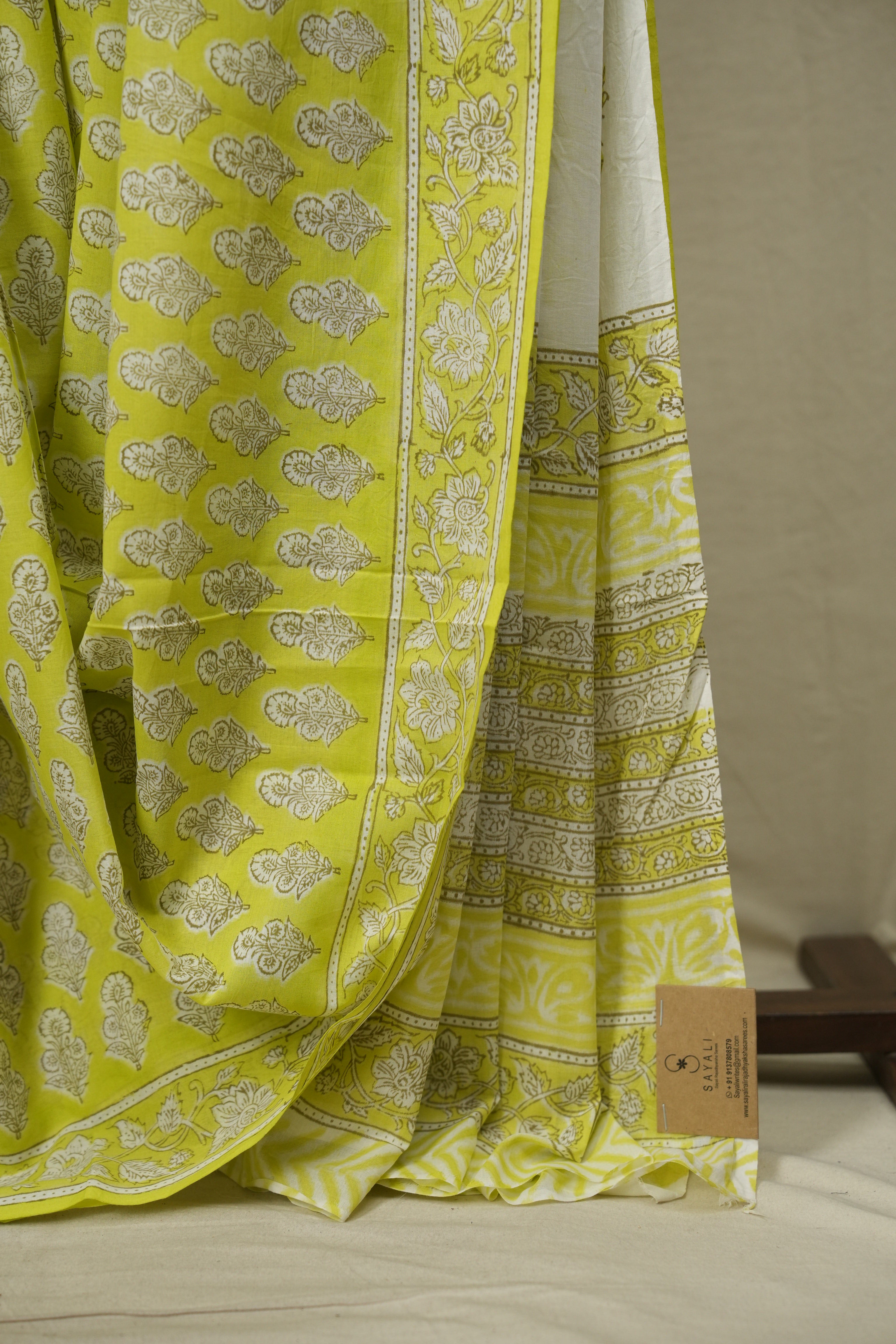 Pista Green HBP Cotton Saree - SRPGCS3703