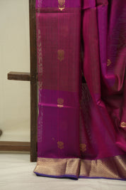 Dual Tone Magenta Maheshwari Saree - SRDTMMS1323