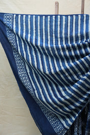 Indigo HBP Cotton Saree - SRICS2630