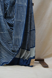 Indigo HBP Cotton Saree - SRICS2631