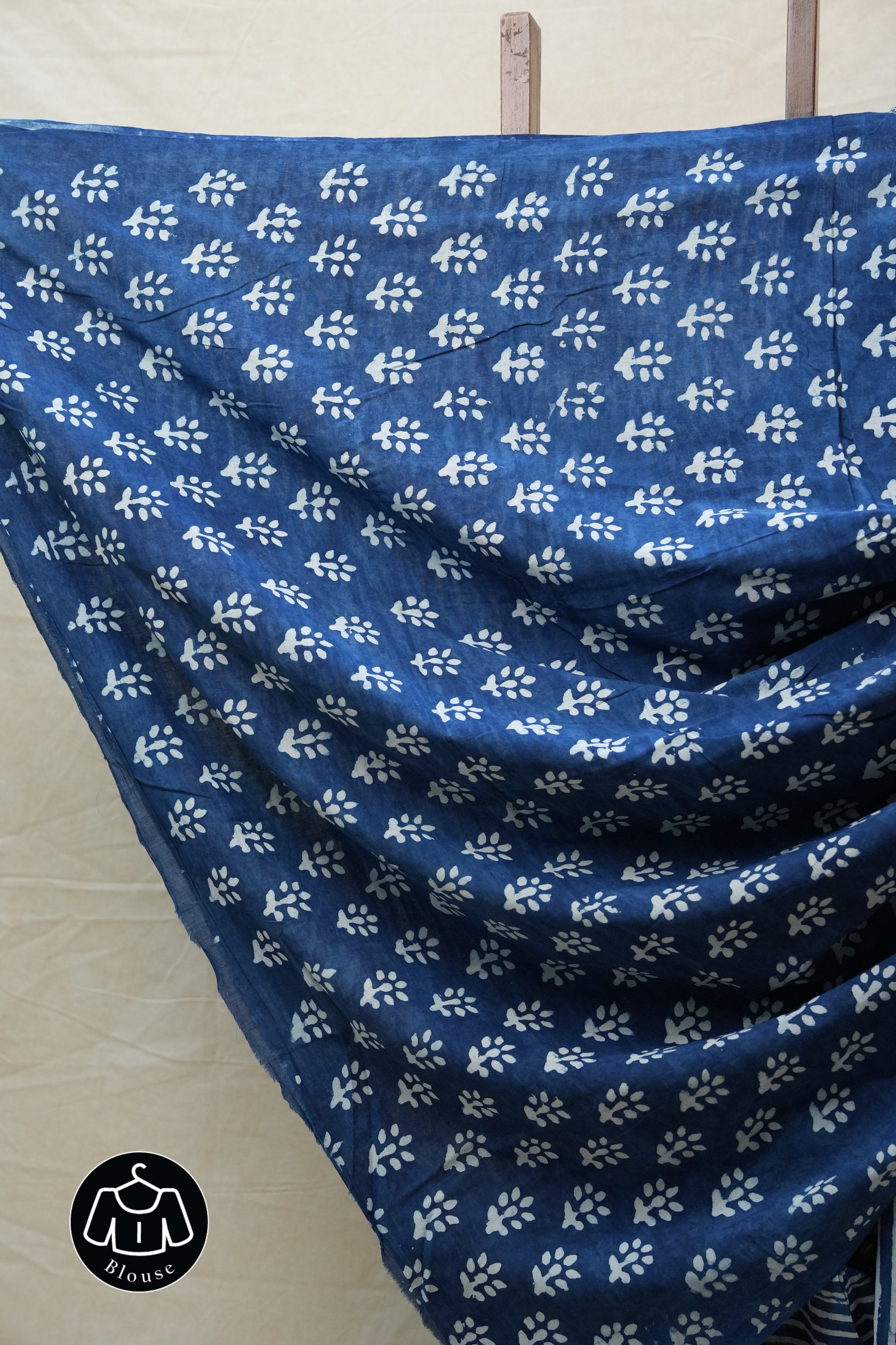 Indigo HBP Cotton Saree - SRICS2631