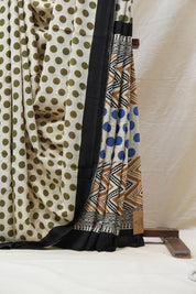 Cream HBP Cotton Saree - SRCCS2629