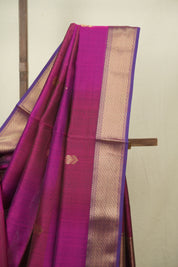 Dual Tone Magenta Maheshwari Saree - SRDTMMS1323