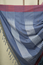 Powder Blue Cotton Ilkal Saree - SRBCIS1054
