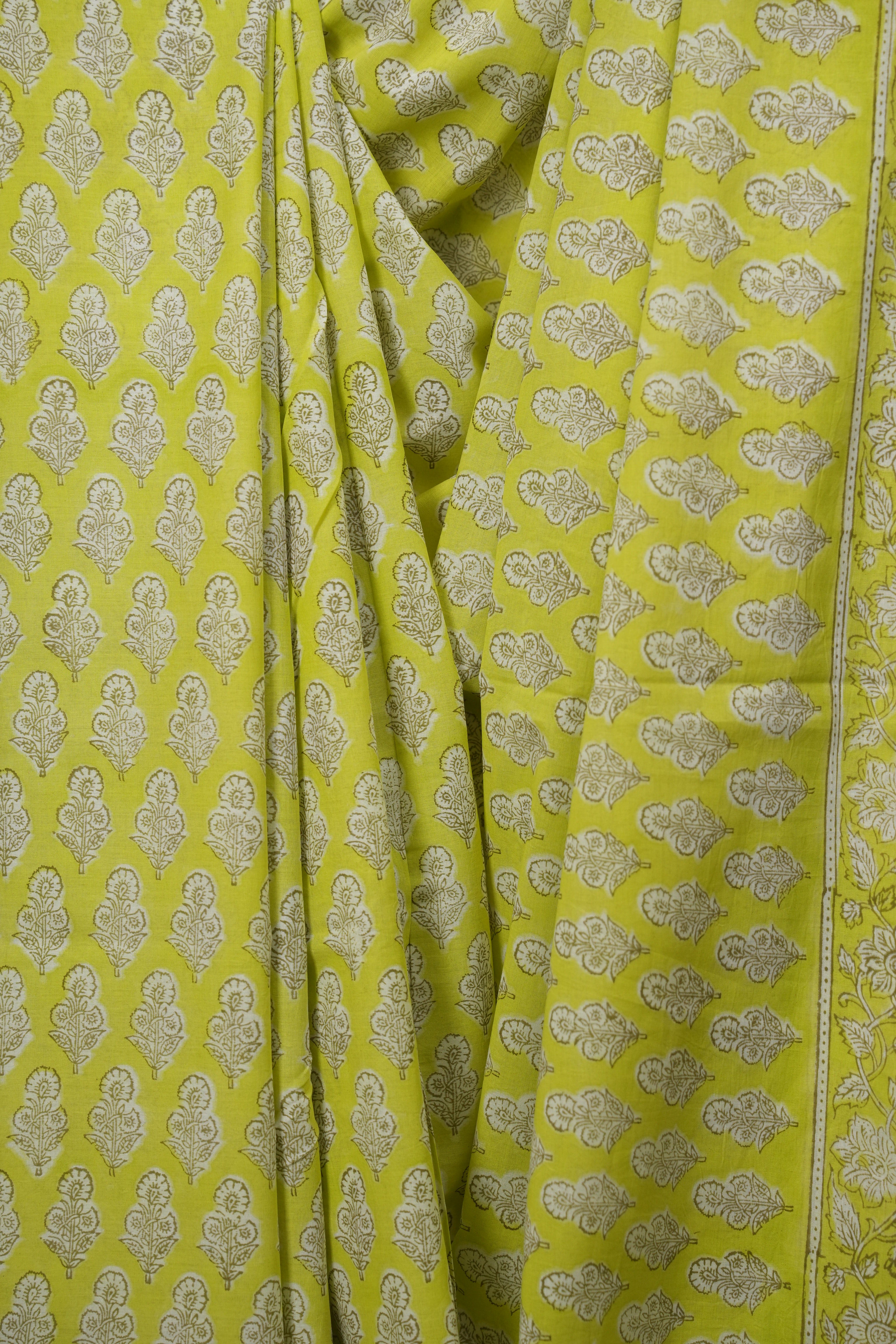 Pista Green HBP Cotton Saree - SRPGCS3703