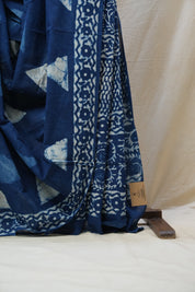 Indigo HBP Cotton Saree - SRICS2583