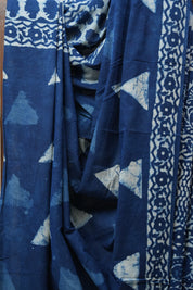 Indigo HBP Cotton Saree - SRICS2583