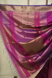 Dual Tone Magenta Maheshwari Saree - SRDTMMS1323