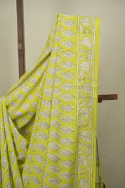 Pista Green HBP Cotton Saree - SRPGCS3703