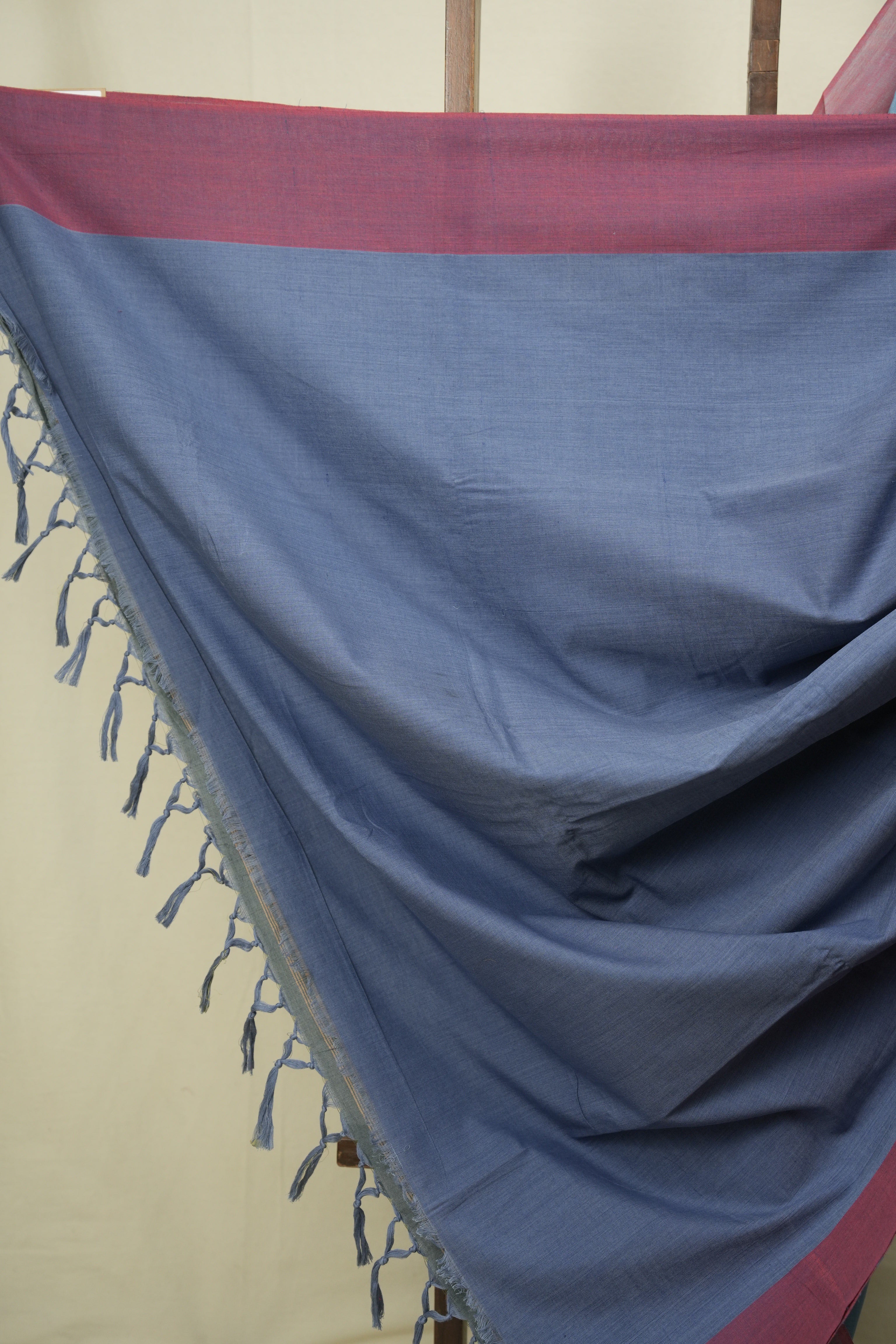 Powder Blue Cotton Ilkal Saree - SRBCIS1054