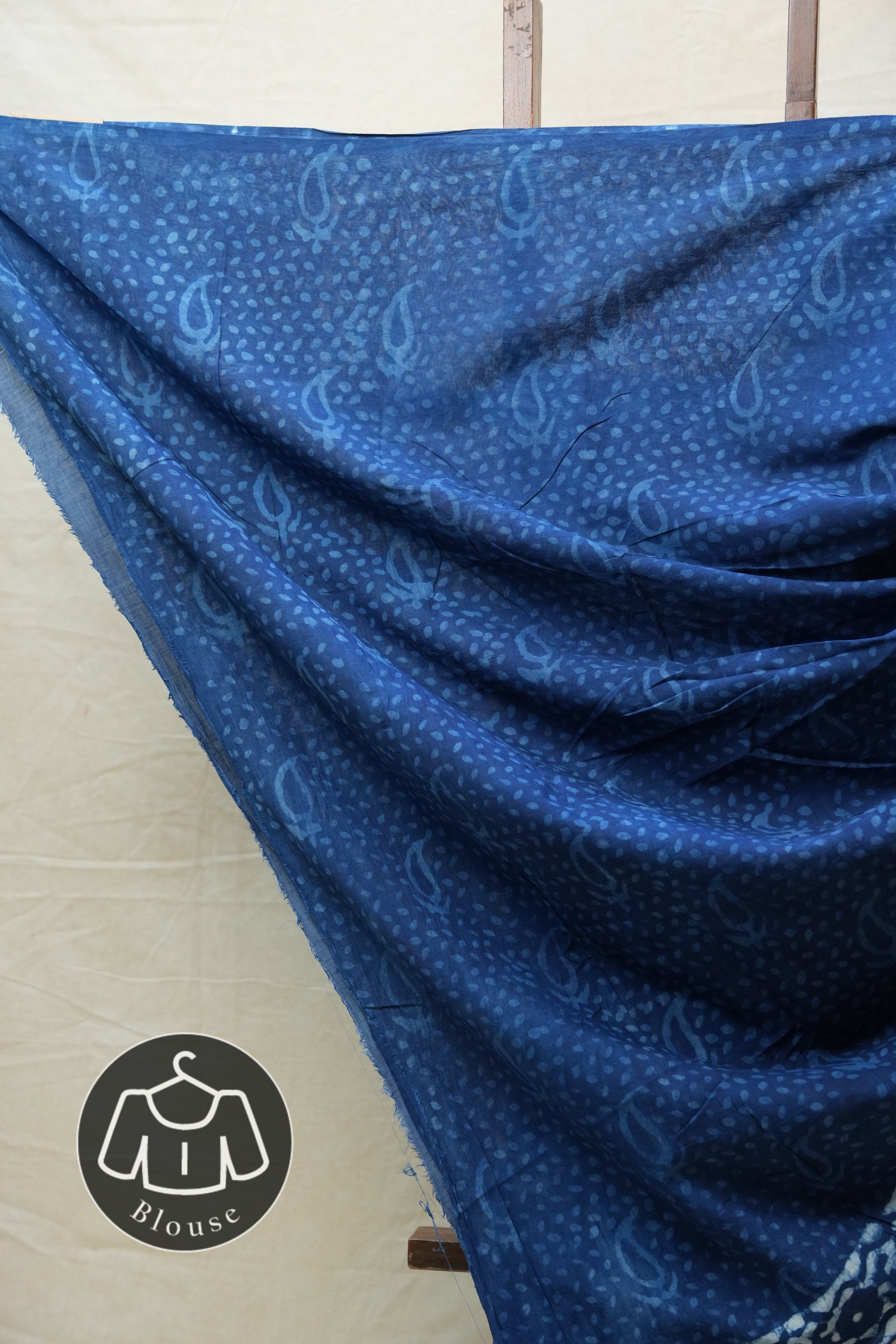 Indigo HBP Cotton Saree - SRICS2583