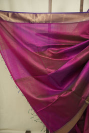 Dual Tone Magenta Maheshwari Saree - SRDTMMS1323