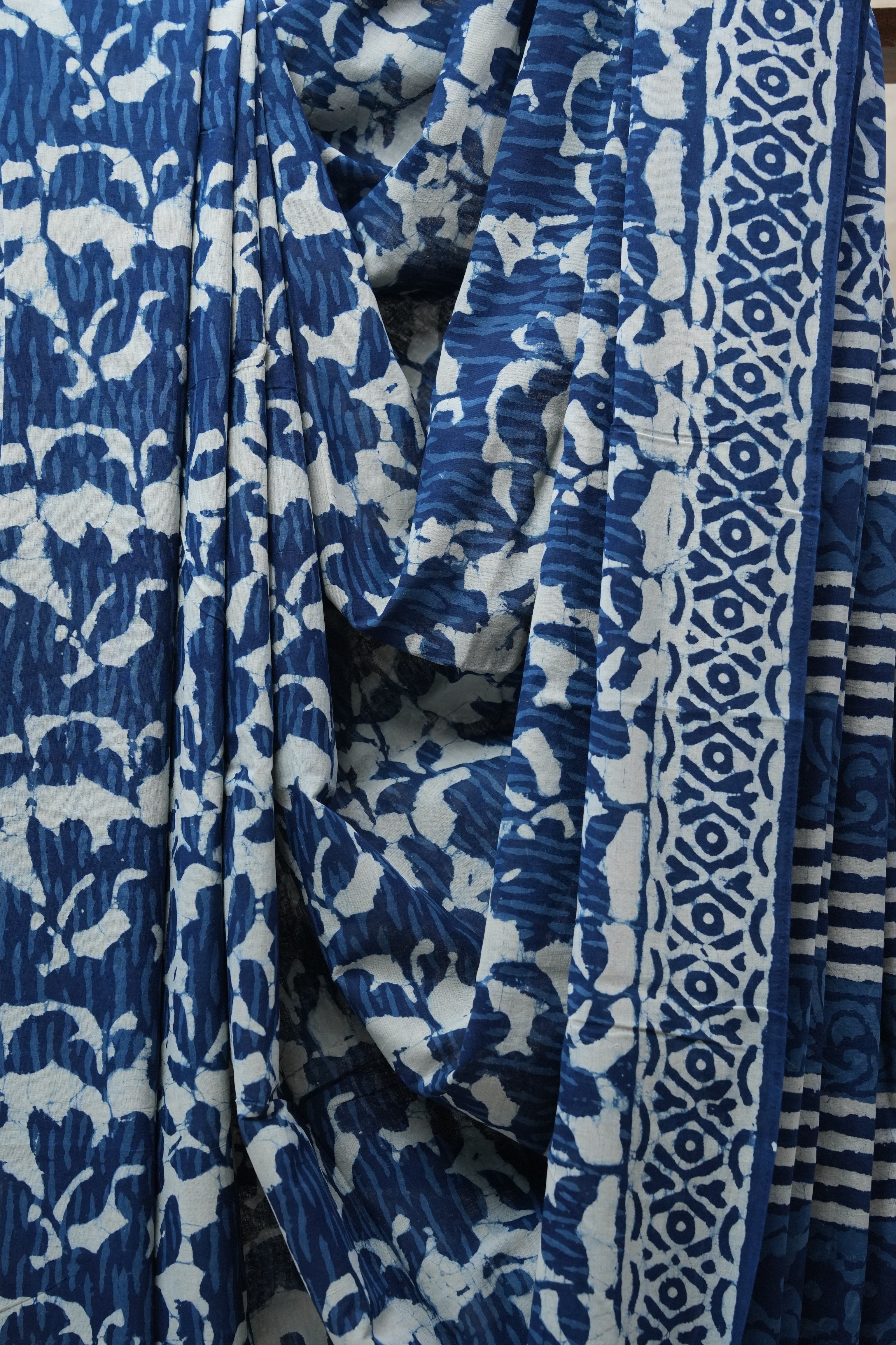 Indigo HBP Cotton Saree - SRICS2576