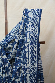 Indigo HBP Cotton Saree - SRICS2576