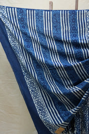 Indigo HBP Cotton Saree - SRICS2576