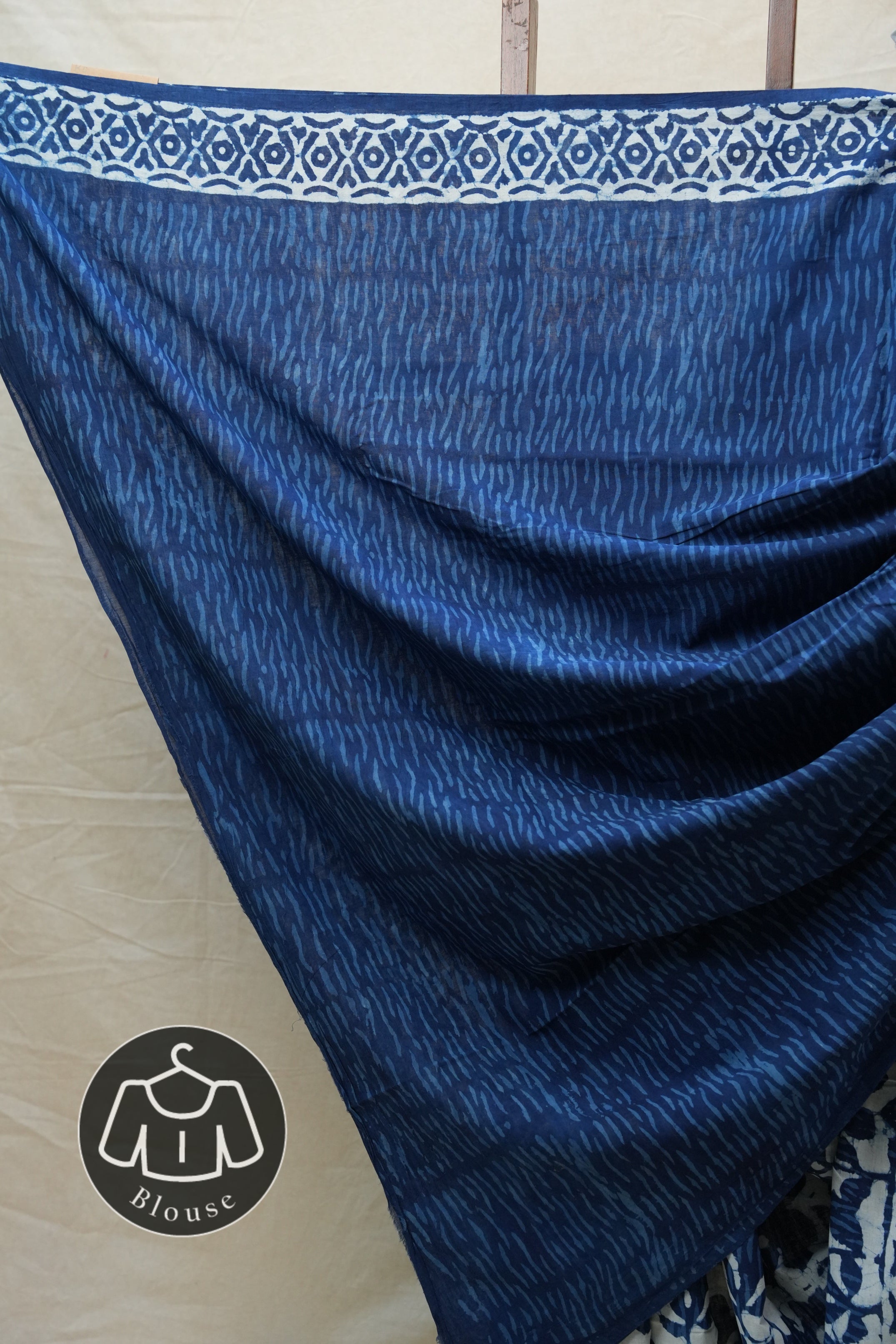 Indigo HBP Cotton Saree - SRICS2576