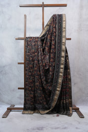 Maroon HBP Cotton Silk Saree With Maheshwari Border - SRMCSS1010