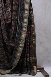 Maroon HBP Cotton Silk Saree With Maheshwari Border - SRMCSS1010