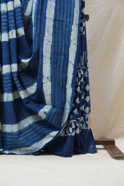 Indigo HBP Cotton Saree - SRICS2582