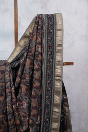 Maroon HBP Cotton Silk Saree With Maheshwari Border - SRMCSS1010