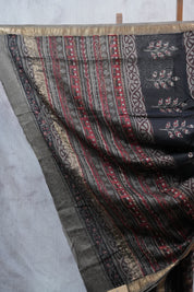 Maroon HBP Cotton Silk Saree With Maheshwari Border - SRMCSS1010