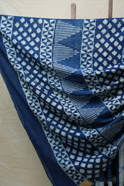 Indigo HBP Cotton Saree - SRICS2582