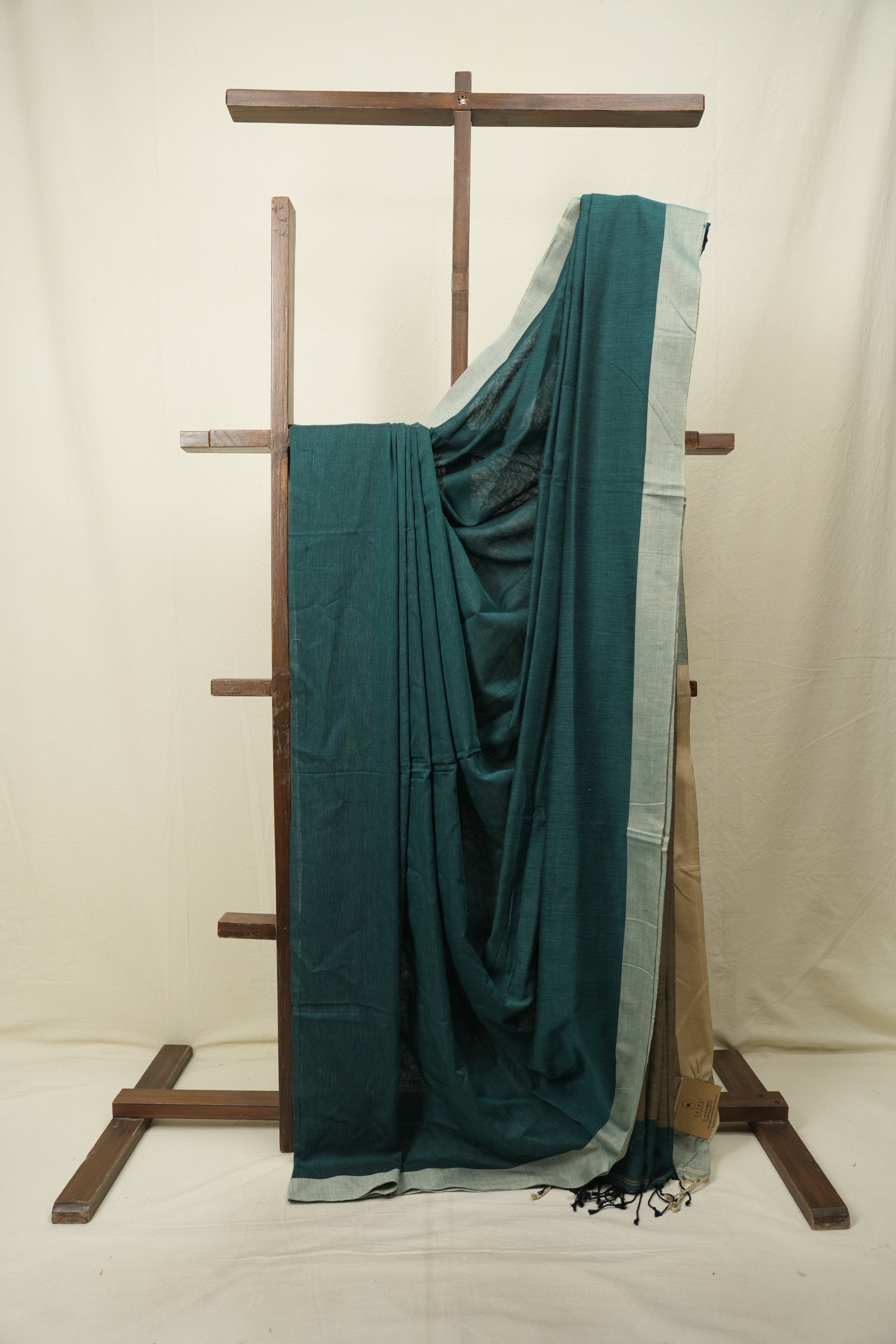 Green Bengal Cotton Saree - SRGBCS190