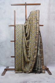 Cream HBP Cotton Silk Saree With Maheshwari Border - SRCCSS1013