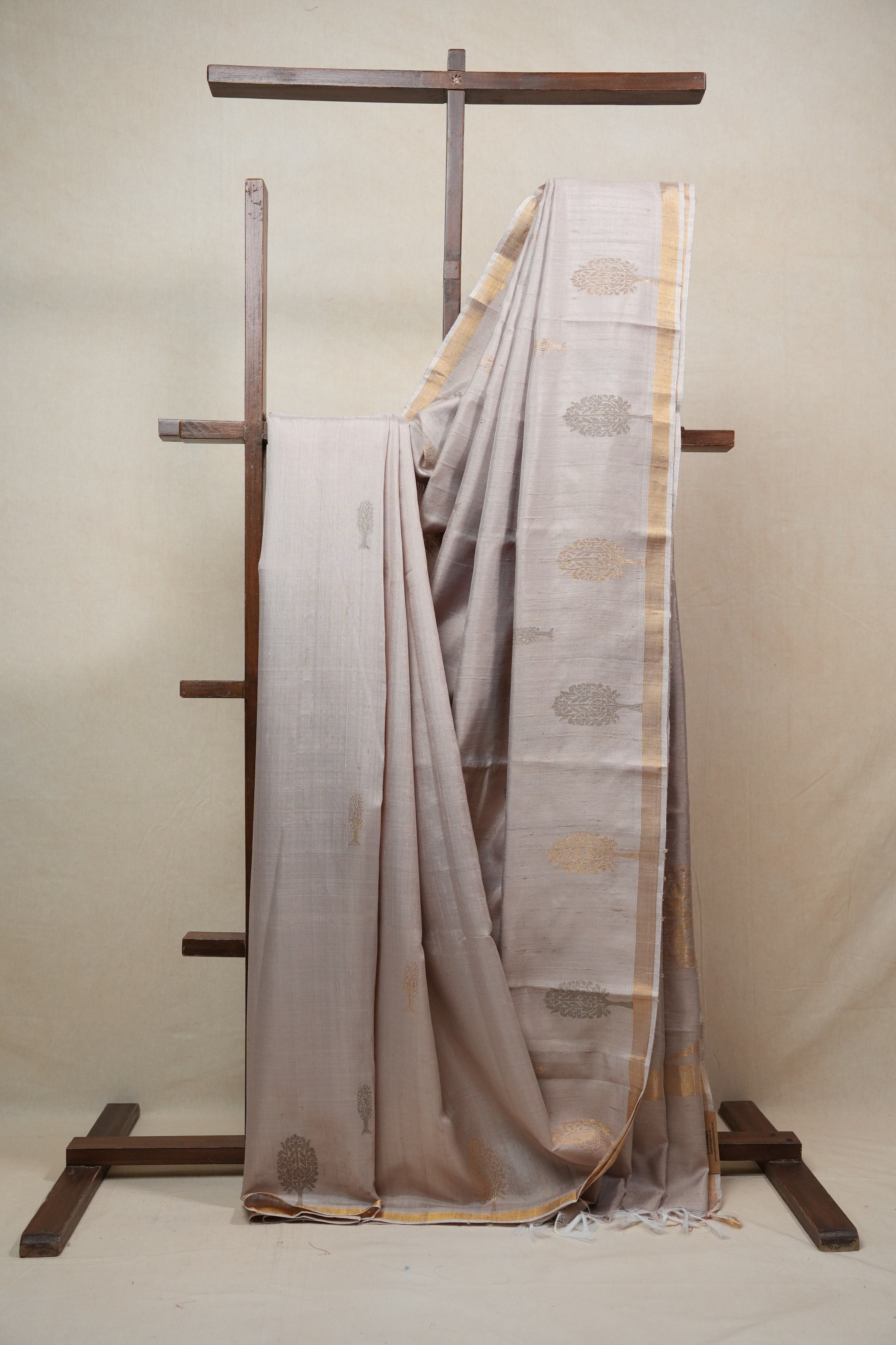 Beige Raw Silk Saree - SRBRSS719