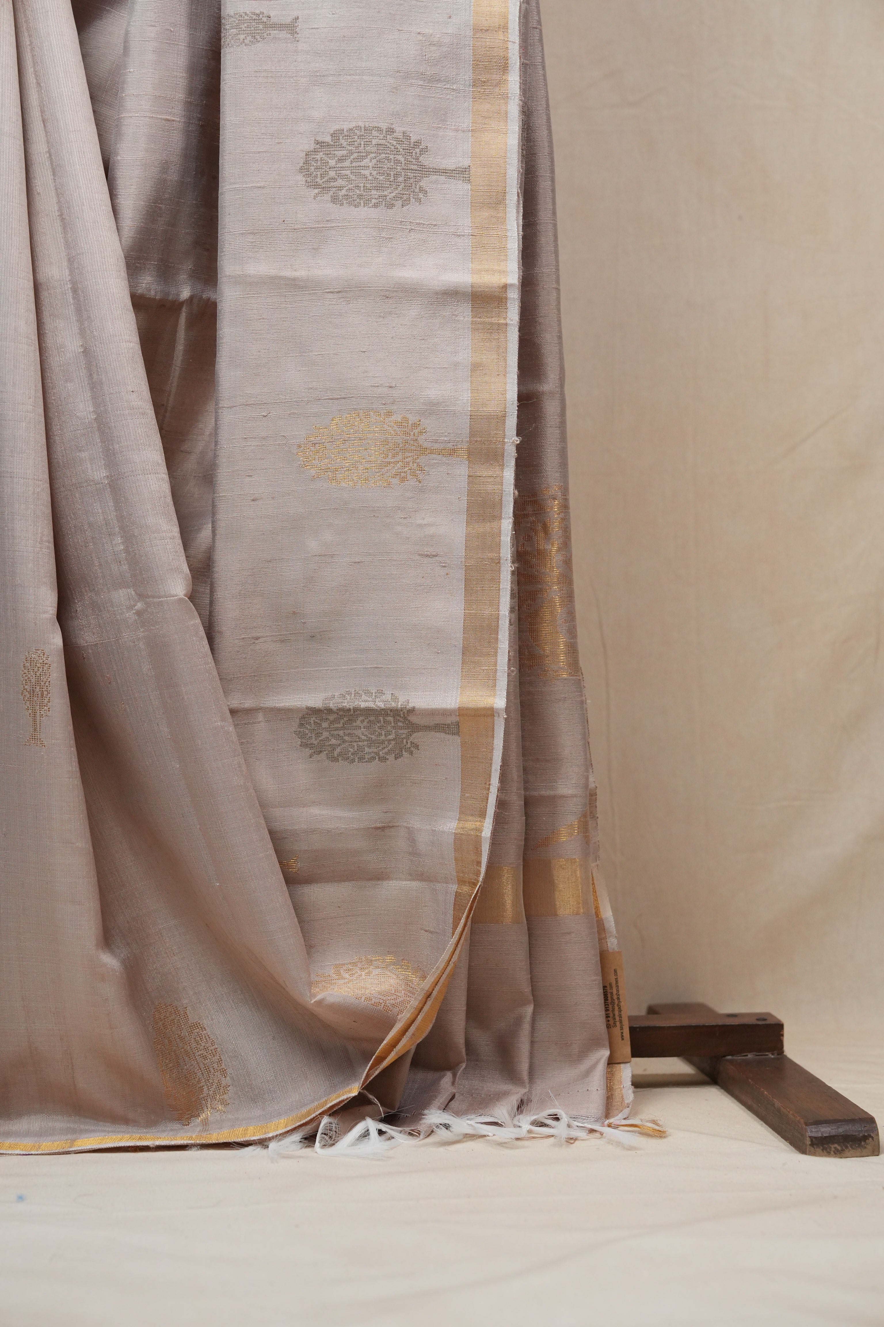 Beige Raw Silk Saree - SRBRSS719