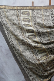 Cream HBP Cotton Silk Saree With Maheshwari Border - SRCCSS1013