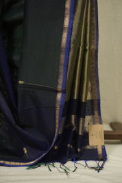 Blue- Green Maheshwari Saree - SRBGMS1299