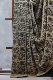 Cream HBP Cotton Silk Saree With Maheshwari Border - SRCCSS1016