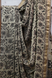 Cream HBP Cotton Silk Saree With Maheshwari Border - SRCCSS1016