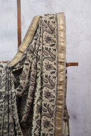 Cream HBP Cotton Silk Saree With Maheshwari Border - SRCCSS1016