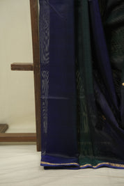 Blue- Green Maheshwari Saree - SRBGMS1299