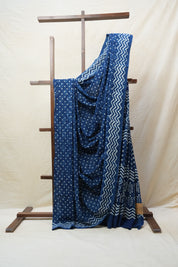 Indigo HBP Cotton Saree - SRICS2579