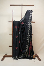 Black HBP Modal Silk Saree - SRBMSS346
