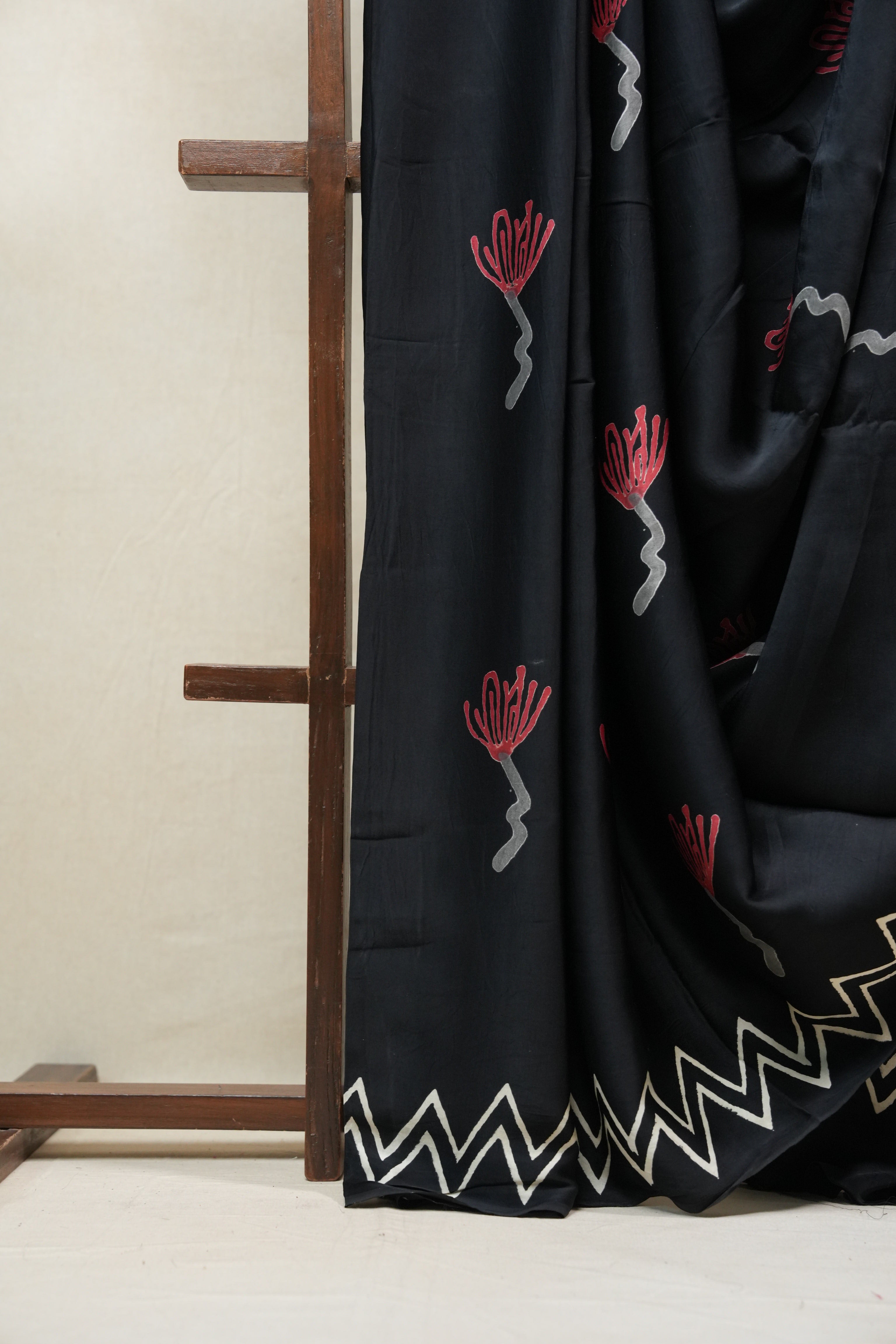 Black HBP Modal Silk Saree - SRBMSS346