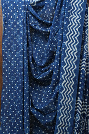 Indigo HBP Cotton Saree - SRICS2579