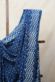 Indigo HBP Cotton Saree - SRICS2579